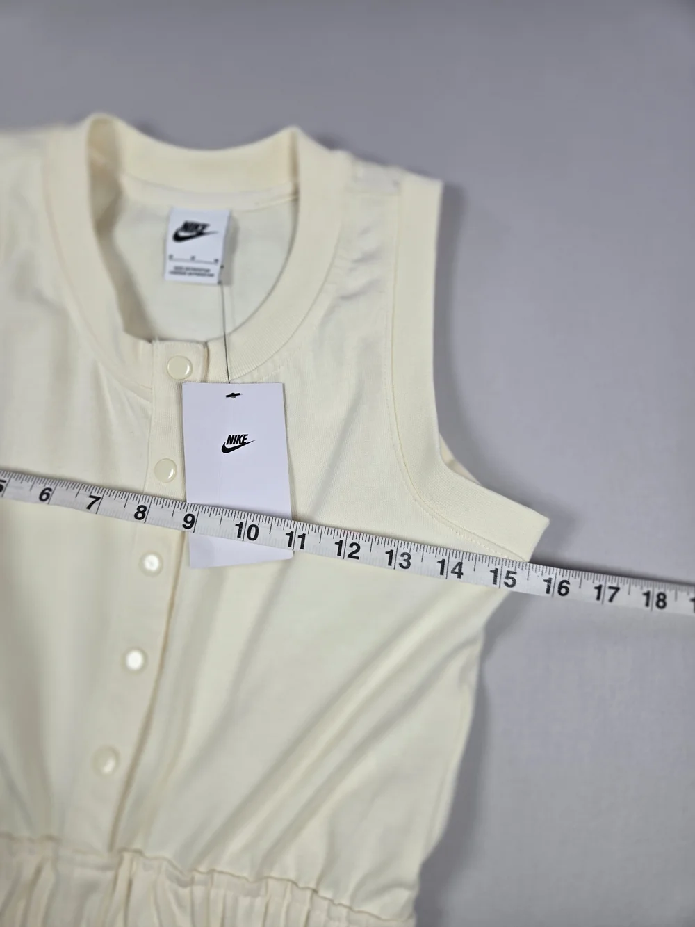 NWT Nike Sportswear Big Girls Sleeveless Henley Romper Coconut Milk Medium